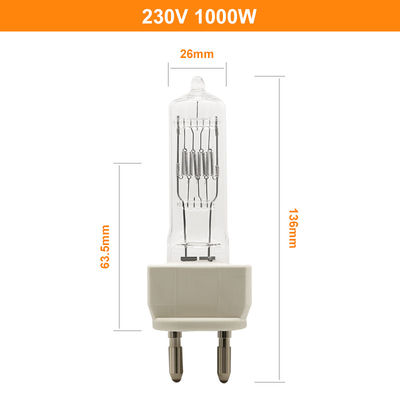 사진 옵틱 디스플레이 단일단 형태 할로겐 램프 230v 1000w 수정 램프 G22 전구류