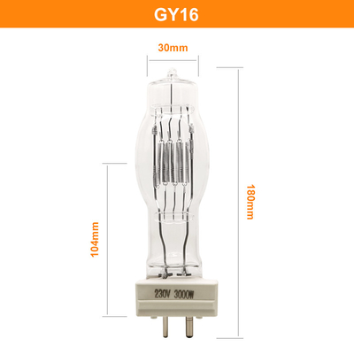 냉각 장치와 GY16 3000W 수정 할로겐 램프 3200k 해양 서치라이트 전구