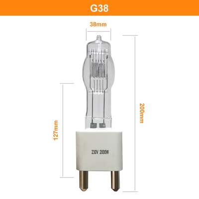 230v 고전압 할로겐 램프 2000 와트 전구 G38 단일은 끝났습니다