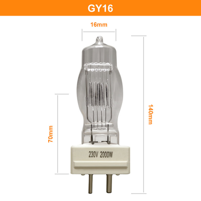 230v 2000w GY16 할로겐 서치라이트 램프 400h 3200K 석영 전구