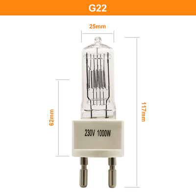 단일단 형태 할로겐 디스플레이 옵틱 조명 3200k 230V 1000 와트 G9.5
