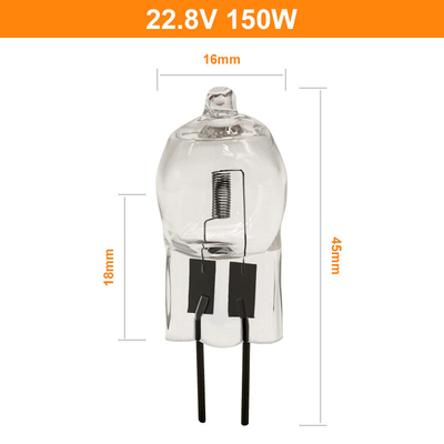 전구를 밝히는 G6.35 비핀 석영 할로겐 전구 150w 22.8V 수술실