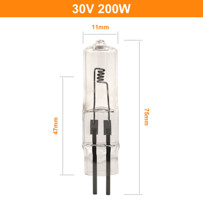 30V 200W 할로겐 디스플레이 옵틱 램프 2 핀 할로겐 전구 작은 비즈 인서트 타입