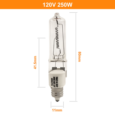 120V 250W 단일 단부 할로겐 전구 Jd E11 작은 가지가 달린 촛대 계기등
