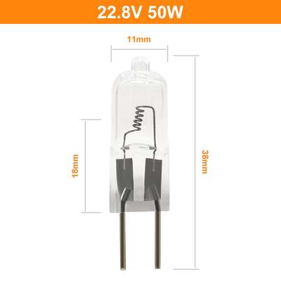 극장 램프를 운영하는 22.8V 50W 단일단 형태 할로겐 램프 축 필라멘트