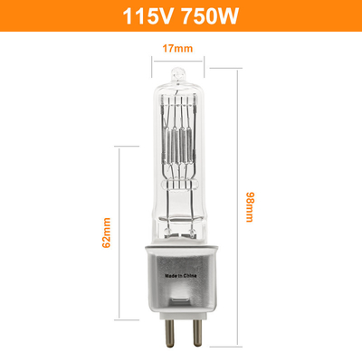 G9.5 토대 양성 핀 할로겐 전구 3200k 750 와트 115v 텅스텐 무대 조명 장치 역광