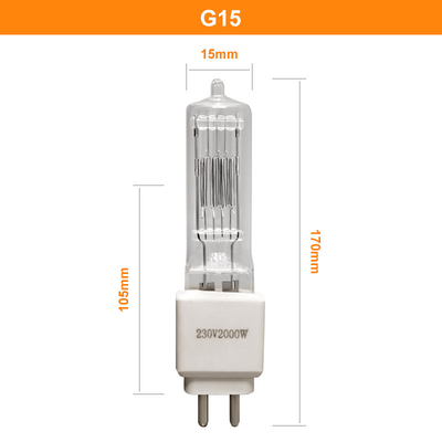 2000w 양성 핀 할로겐 전구 230v 50000 루멘 G15