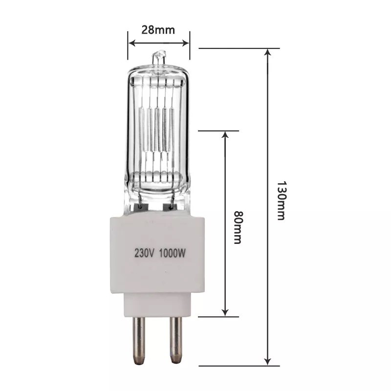 단계 점화를 위한 230V 1000W 석영 할로겐 전구 석영 램프 할로겐 빛
