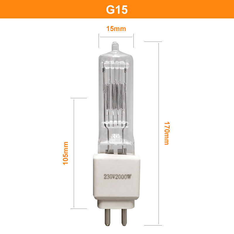 2000w 양성 핀 할로겐 전구 230v 50000 루멘 G15
