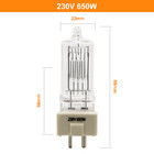230V 650W 사진 비디오 빛 영화와 텔레비전 스테이지 광 텅스텐 할로겐 따뜻한 조명