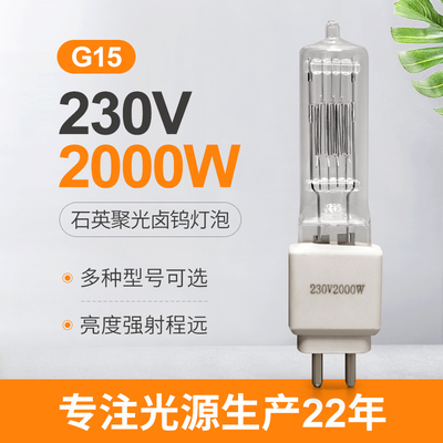 영화 스튜디오 극장을 위한 110V 230v 2000w 할로겐 전구 수정 램프 G15 3200K