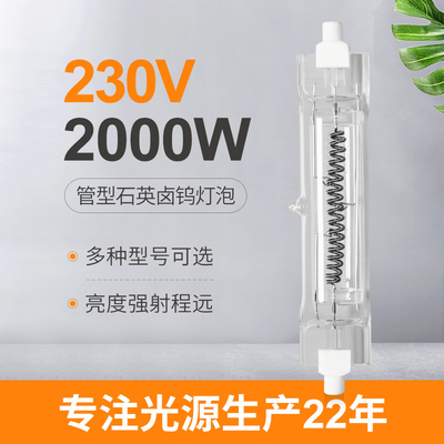 종결한 230V 2000W 두배인 R7s 선 할로겐 전구 튜브형 138 밀리미터 50000lm